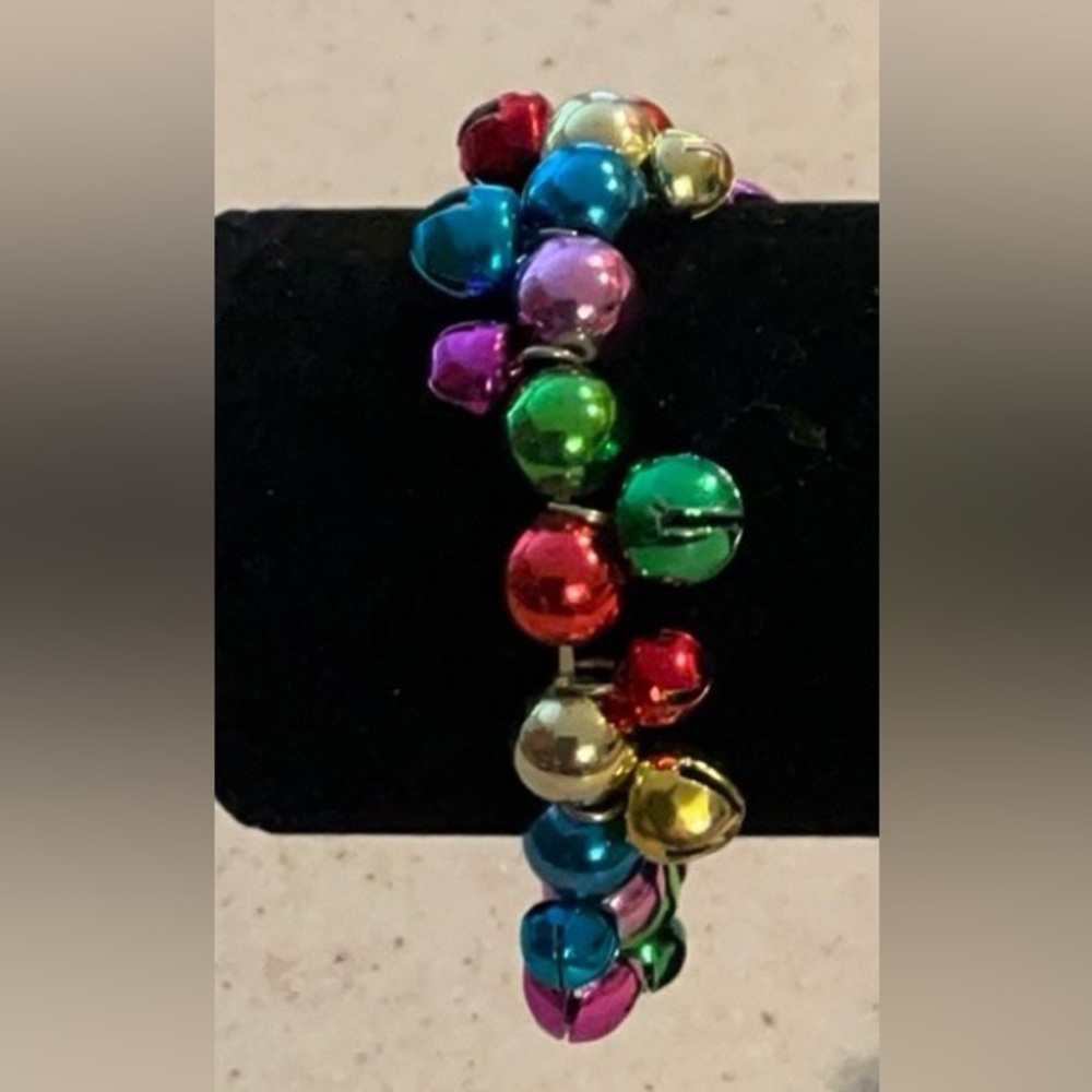 Cute Christmas stretch bell ornament bracelet